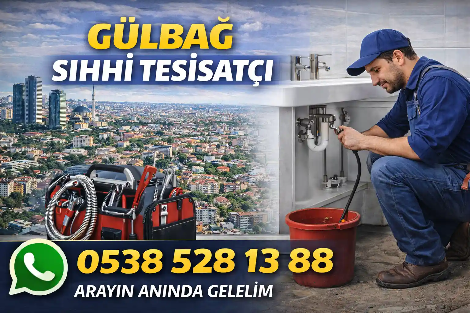 Gülbağ tesisat,7/24 sıhhi tesisatçı,Gülbağ su kaçağı tespiti